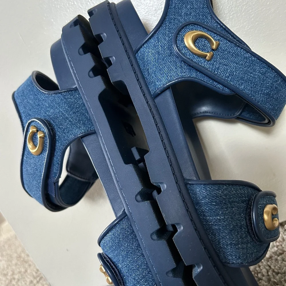 COACH Denim Brynn Sandal - Picture 5 of 10